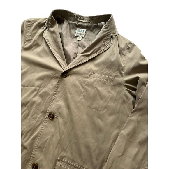 TravelSmith Long Large Men's Jacket Khaki Front Button - Picture 2 of 8